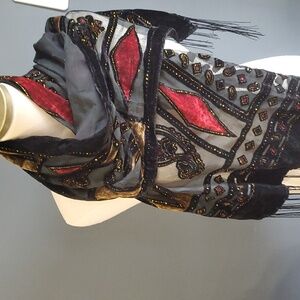 Beautiful woman's multi colored neck scarve